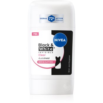 NIVEA Black & White Invisible Clear antiperspirant puternic - imagine 2
